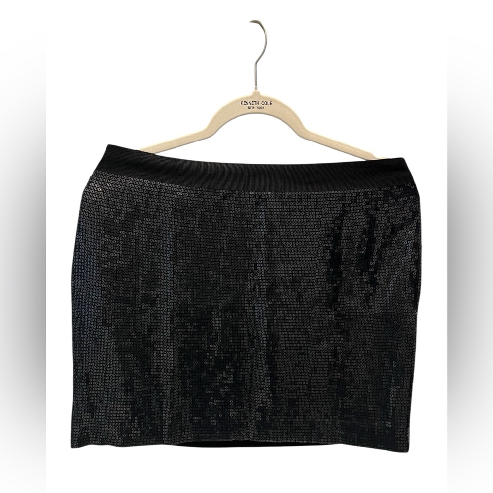 NWT Banana Republic Black Sequin Glittery, Concert Festive Mini Skirt Size 10